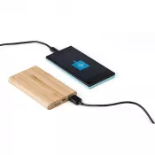 brązowy - Bambusowy power bank 4000 mAh