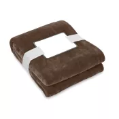 Koc polarowy RPET 120x150 cm 280 g/m² LOGAN Czekolada
