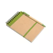 Notes A6 z długopisem 70 kartek gładkie SONORA Limonka