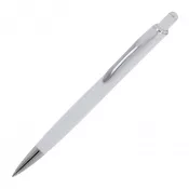 biały - Długopis metalowy gumowany z touch penem Monaco