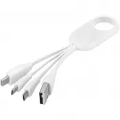 Biały - Kabel do ładowania z końcówką USB typu C 4w1 Troup