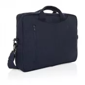 granatowy - Torba na laptopa 15,4" AWARE™ Laluka, bawełna z recyklingu