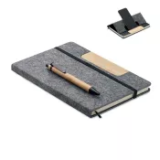 Notes A5 80 kartek w linię z długopisem NOTEMIX Kamienny Szary