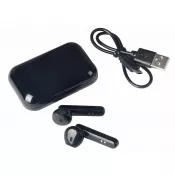 czarny - Bezprzewodowe słuchawki douszne TWINS