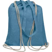 niebieski - Torbo-plecak bawełna z recyklingu 140 g/m²