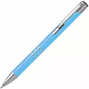 jasnoniebieski - Długopis metalowy z 3 srebrnymi ringami