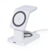 biały - Magnetyczna ładowarka bezprzewodowa 15W, 3 w 1, stojak na telefon