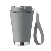 Kubek dwuścienny z PP z paskiem 300 ml TOPIZ Kamienny Szary
