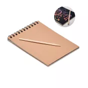 Notes zdrapka 10 kartek z drewnianym długopisem BLACK