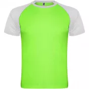 Biały-Fluor Green - Indianapolis sportowa koszulka dziecięca z krótkim rękawem