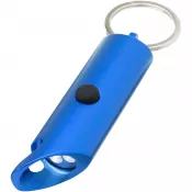 Błękit królewski - Flare latarka LED i otwieracz do butelek z łańcuchem do kluczy wykonany z aluminium IPX z recyklingu