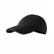 czarny - Reklamiowa czapka z daszkiem Malfini SANDWICH 6P 306