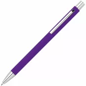 fioletowy - Długopis metalowy z powierzchnią soft touch