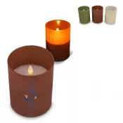 Nyelle Świeca woskowa LED z możliwością ładowania w szklanym pojemniku