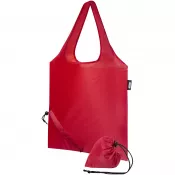Czerwony - Sabia składana torba z długimi uchwytami z tworzywa RPET