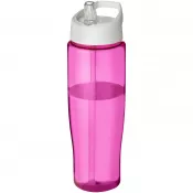 Biały-Różowy - Bidon H2O Tempo® o pojemności 700 ml z wieczkiem z słomką