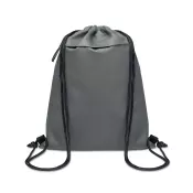 Worek ze sznurkiem z RPET 600D z kieszenią BANGKOK BAG Kamienny Szary