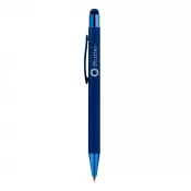 granatowy - Długopis aluminiowy z touch pen-em | Ida