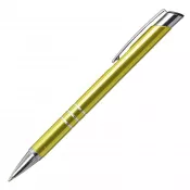 żółty - Długopis reklamowy aluminiowy LINDO