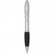 Nash długopis kulkowy z tworzyw sztucznych pochodzących z recyklingu z certyfikatem RCS, ze srebrnym korpusem i kolorowym uch