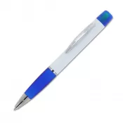biało / niebieski - Długopis Hawaii z trójkolorowym zakreślaczem