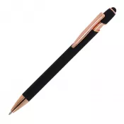 czarny - Długopis metalowy gumowany Paris Deluxe