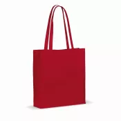 czerwony - Torba z bawełny z recyklingu z dnem 140g/m² 38x10x42cm