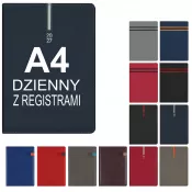 Kalendarz książkowy A4 DZIENNY z registrami COMBO
