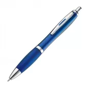 niebieski - Długopis plastikowy reklamowy MOSCOW (transparentny)