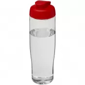 Czerwony-Przezroczysty - Bidon H2O Tempo® o pojemności 700 ml z wieczkiem zaciskowym