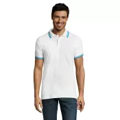 Koszulka polo męska bawełniana 200 g/m² Sol's PASADENA White/Aqua