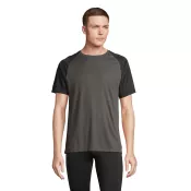 Koszulka sportowa unisex z recyklingu Sol's VORTEX Black/Charcoal Grey