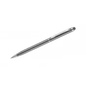 grafitowy - Cienki metalowy długopis reklamowy z touch penem TIN 2