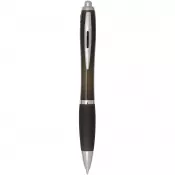 Czarny - Nash długopis kulkowy z tworzyw sztucznych pochodzących z recyklingu z certyfikatem RCS, z kolorowym korpusem i uchwytem (nie