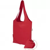 Czerwony - Madras Blend - torba na zakupy, wykonana z recyklingowanej baweły o gramaturze 140 g/m² posiadającej certyfikat GRS, składana