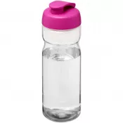 Przezroczysty-Różowy - Bidon H2O Base® o pojemności 650 ml z wieczkiem zaciskowym
