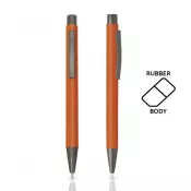 Pomarańczowy - Długopis metalowy aluminiowy soft touch