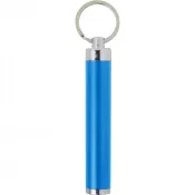 błękitny - Brelok do kluczy latarka LED z podświetlanym logo