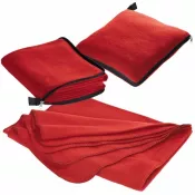 czerwony - Koc poduszka 2w1 z polaru RADCLIFF