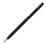 czarny - Długopis aluminiowy z dotykowym rysikiem