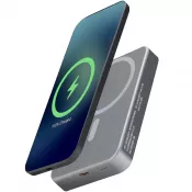 Powerbank Avis 10 000 mAh z recyklingowanego aluminium, z wbudowanym magnesem 