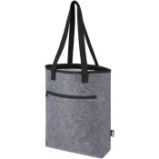 Średnioszary - Felta torba termoizolacyjna na zakupy z filcu z recyklingu posiadającego certyfikat GRS o pojemności 12 l