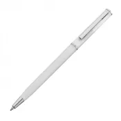 biały - Długopis plastikowy z mechanizmem obrotowym