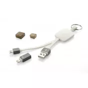biały - Kabel USB 2 w 1 MOBEE