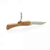 brązowy - Drewniany, wielofunkcyjny nóż składany, scyzoryk