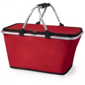 czerwony - Koszyk na zakupy, składany, torba termoizolacyjna