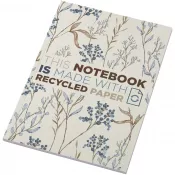 Kość słoniowa - Notatnik A5 Novella Austen z miękką okładką z materiału z recyklingu, 50 kartek