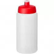 Czerwony-Przezroczysty - Bidon Baseline® Plus o pojemności 500 ml ze sportowym wieczkiem i uchwytem
