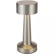 Srebrny - Aludra lampa stołowa z możliwością ładowania i ściemniania, z 3 trybami świecenia