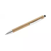czarny - Długopis bambusowy z touch pen-em TUSO